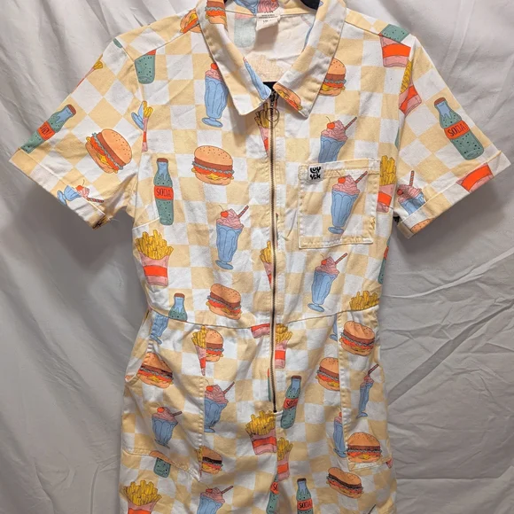 Lucy & Yak Cream Fast Food Print Romper - Picture 2 of 4